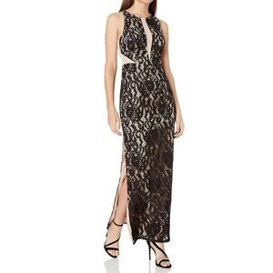 Aidan Mattox Long Sleeveless Lace Halter Gown, size 2
